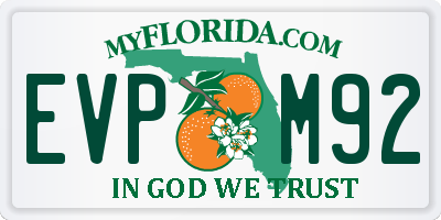 FL license plate EVPM92