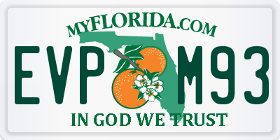 FL license plate EVPM93
