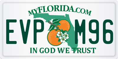 FL license plate EVPM96