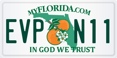 FL license plate EVPN11