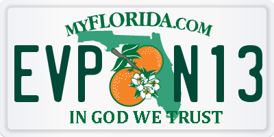 FL license plate EVPN13