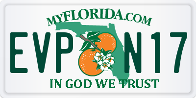 FL license plate EVPN17