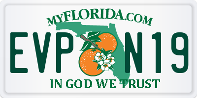 FL license plate EVPN19
