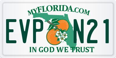 FL license plate EVPN21