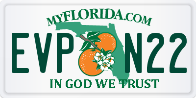 FL license plate EVPN22
