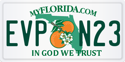 FL license plate EVPN23