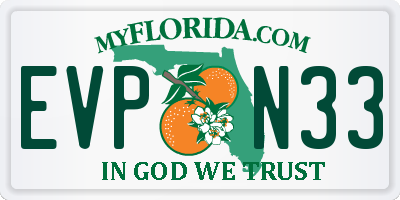 FL license plate EVPN33