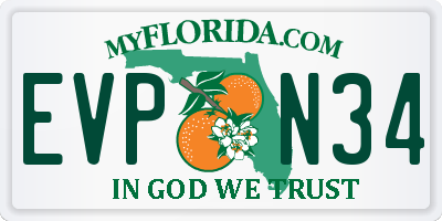 FL license plate EVPN34