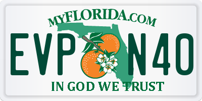 FL license plate EVPN40