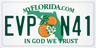 FL license plate EVPN41