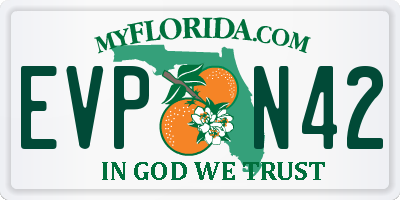 FL license plate EVPN42