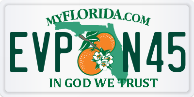 FL license plate EVPN45