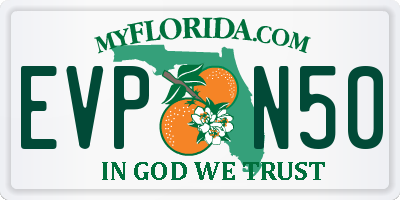 FL license plate EVPN50