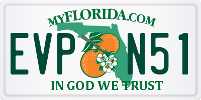 FL license plate EVPN51