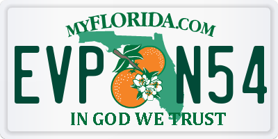 FL license plate EVPN54