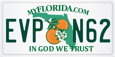 FL license plate EVPN62