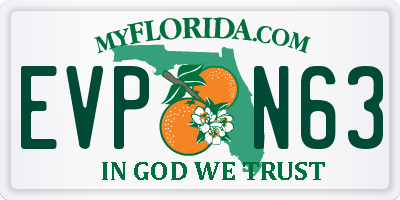 FL license plate EVPN63