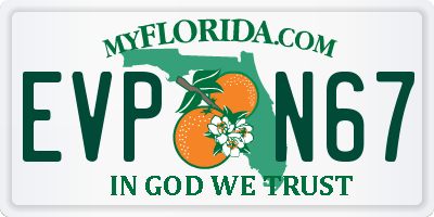 FL license plate EVPN67