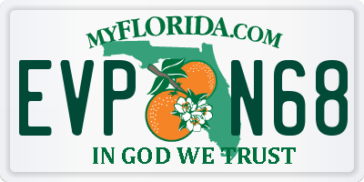 FL license plate EVPN68