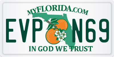 FL license plate EVPN69
