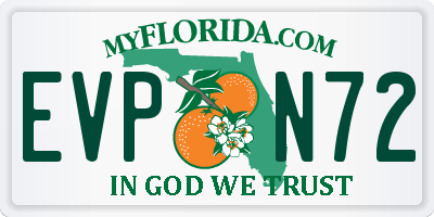 FL license plate EVPN72