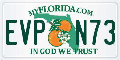 FL license plate EVPN73