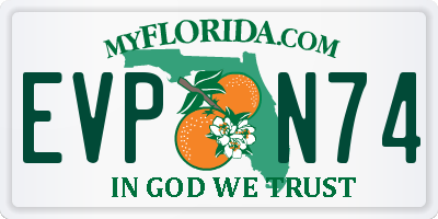 FL license plate EVPN74