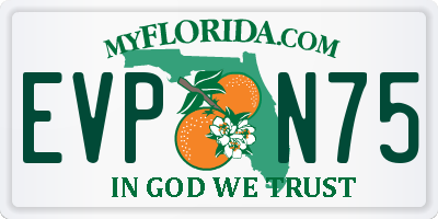 FL license plate EVPN75