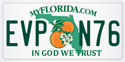 FL license plate EVPN76