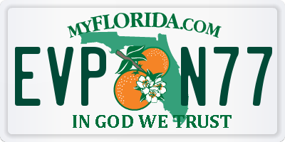 FL license plate EVPN77