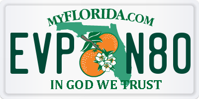 FL license plate EVPN80