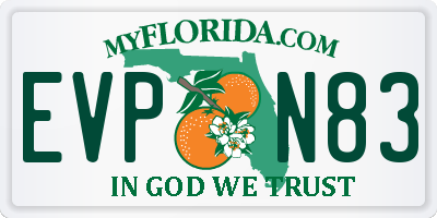 FL license plate EVPN83