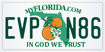 FL license plate EVPN86