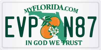 FL license plate EVPN87
