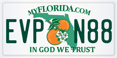 FL license plate EVPN88