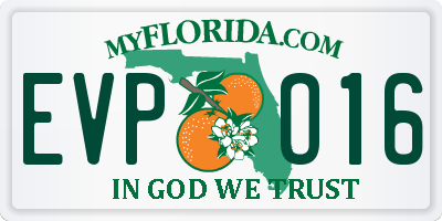 FL license plate EVPO16