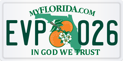 FL license plate EVPO26