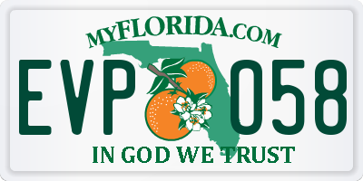 FL license plate EVPO58
