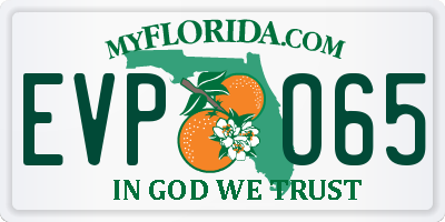 FL license plate EVPO65