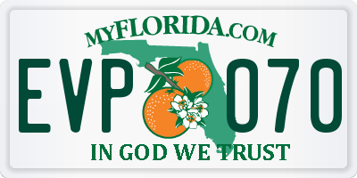 FL license plate EVPO70