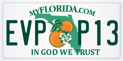 FL license plate EVPP13