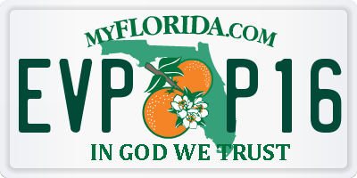 FL license plate EVPP16