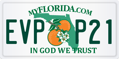FL license plate EVPP21