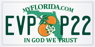 FL license plate EVPP22