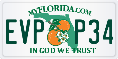 FL license plate EVPP34
