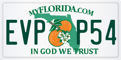 FL license plate EVPP54