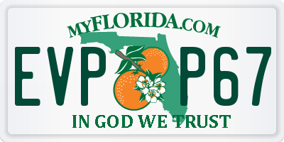FL license plate EVPP67