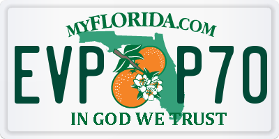 FL license plate EVPP70