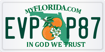 FL license plate EVPP87