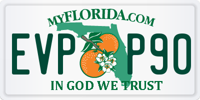 FL license plate EVPP90